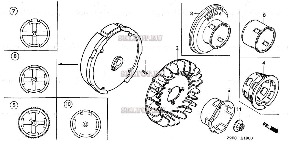 Маховик для Honda GX160K1 QXF2/B