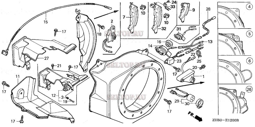Кожух вентилятора для Honda GX160K1 RFR