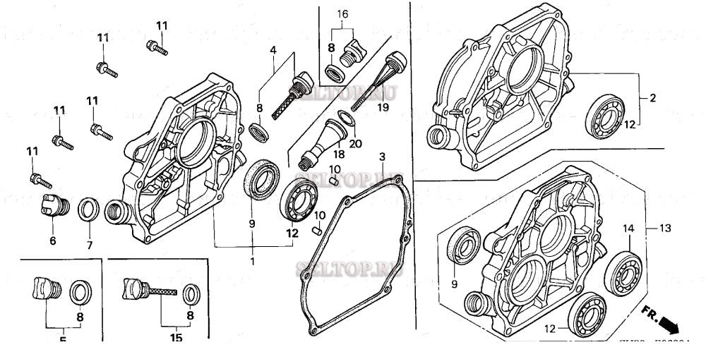 Крышка картера (1) для Honda GX160K1 RH