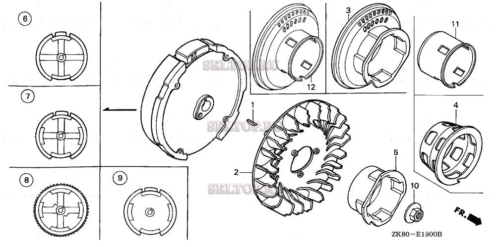 Маховик для Honda GX160K1 RXE2/A