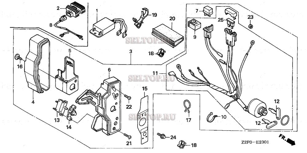 Блок управления (2) для Honda GX160K1 S1/A