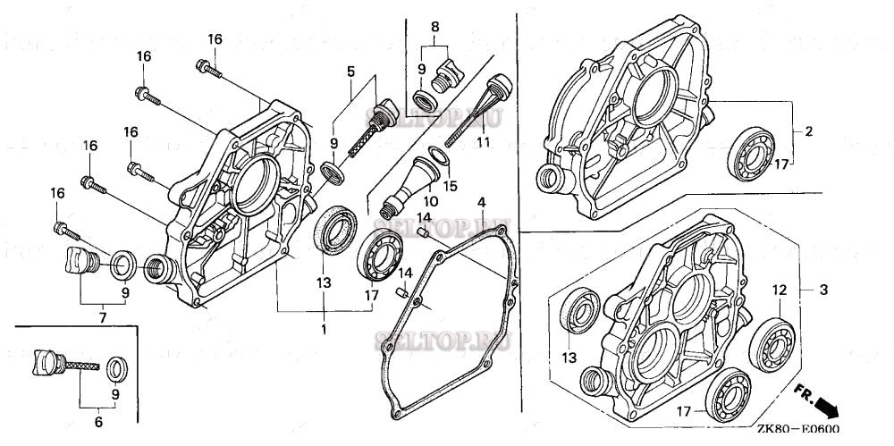 Крышка картера (1) для Honda GX160K1 SWX2/A