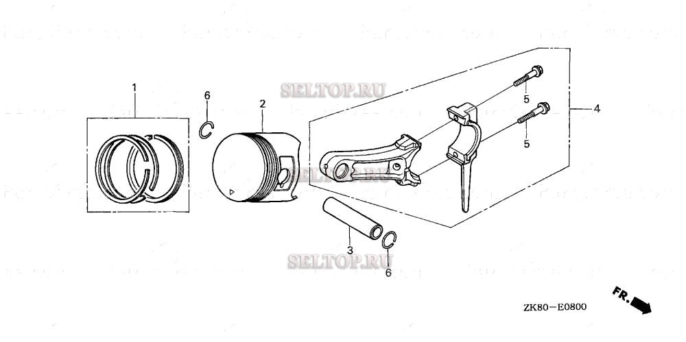 Поршень для Honda GX160K1 SWX2/A