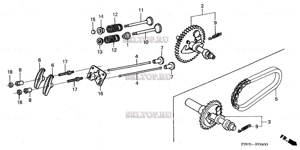 Распредвал для Honda GX160K1 VWA2/B