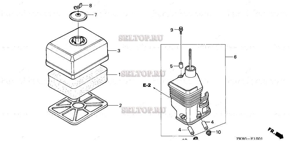 Воздушный фильтр (2) для Honda GX160K1 WKT2/A