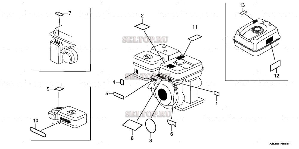 Этикетка для Honda GX160RT2 EMAN