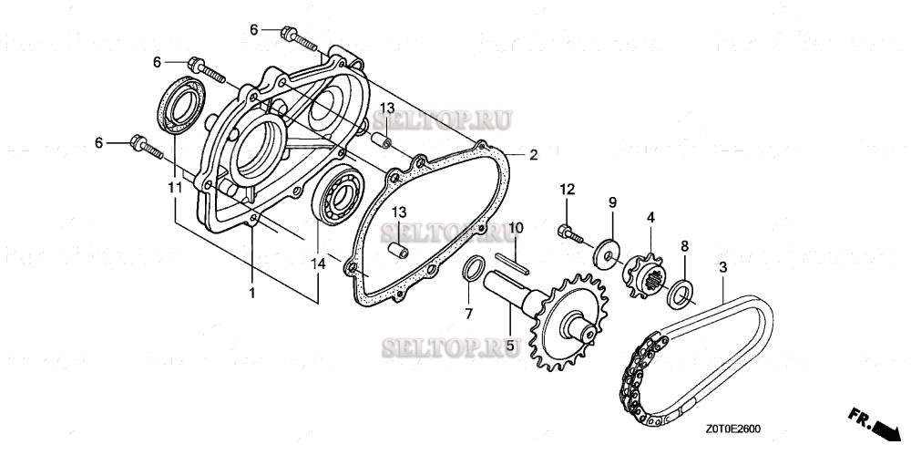 Редуктор (1) для Honda GX160T1 LX2