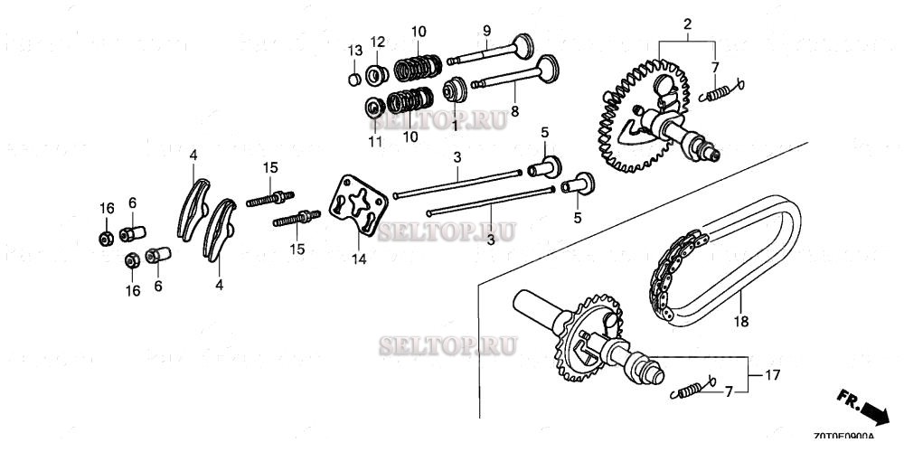 Распредвал для Honda GX160T1 QCB2