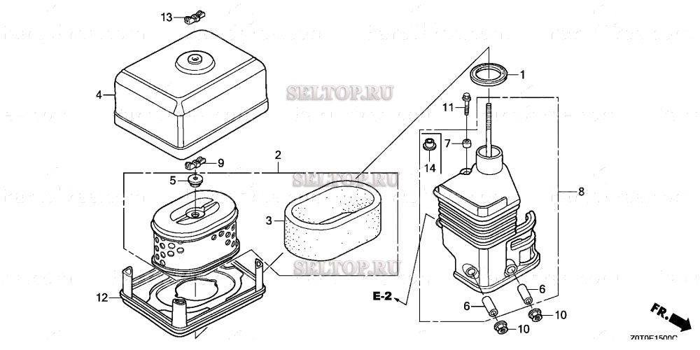 Воздушный фильтр (1) для Honda GX160T1 QWX2