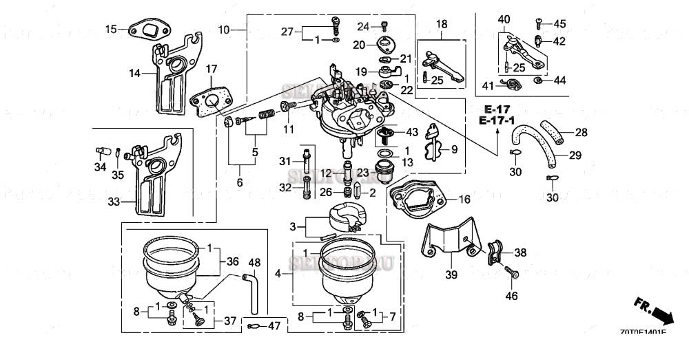 Карбюратор (2) для Honda GX160T1 TCS2