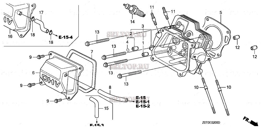 Головка цилиндра для Honda GX160T1 TW24