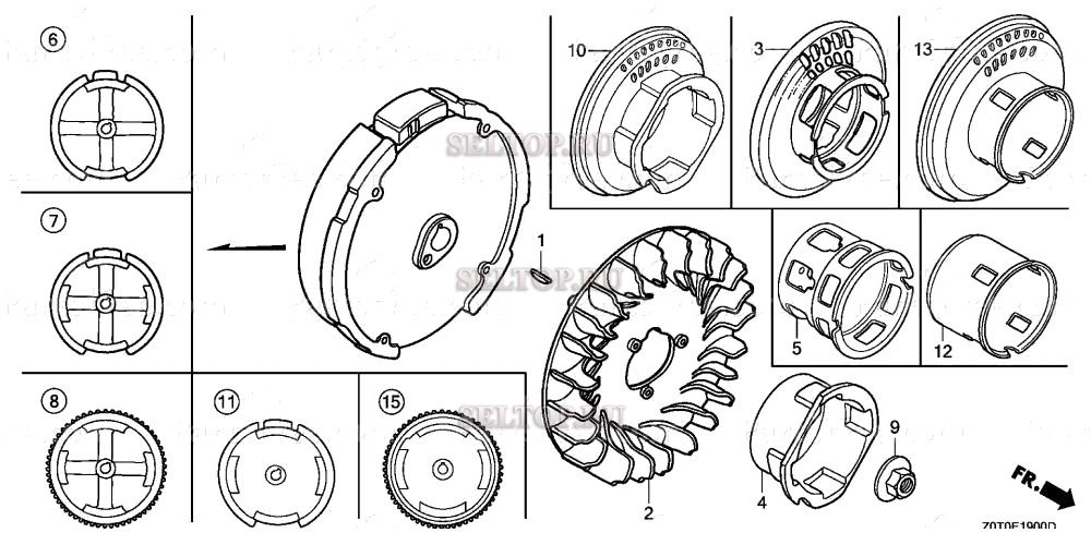 Маховик для Honda GX160T1 VWA2