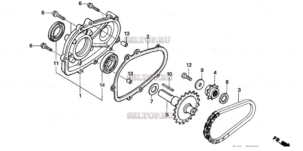 Редуктор (1) для Honda GX160U1 LSJ4