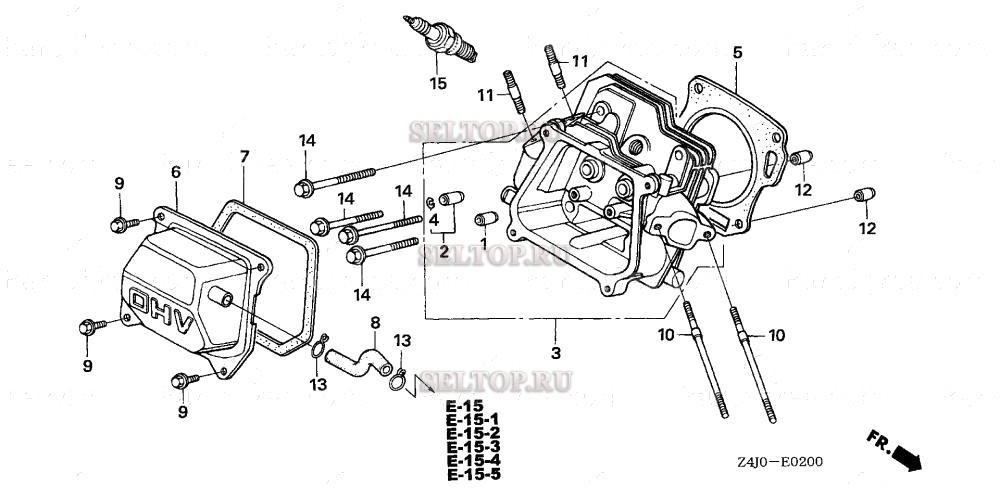 Головка цилиндра для Honda GX160U1 QCB2