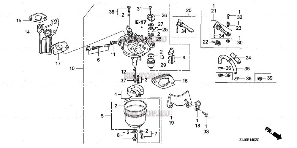 Карбюратор хонда gx 390 схема
