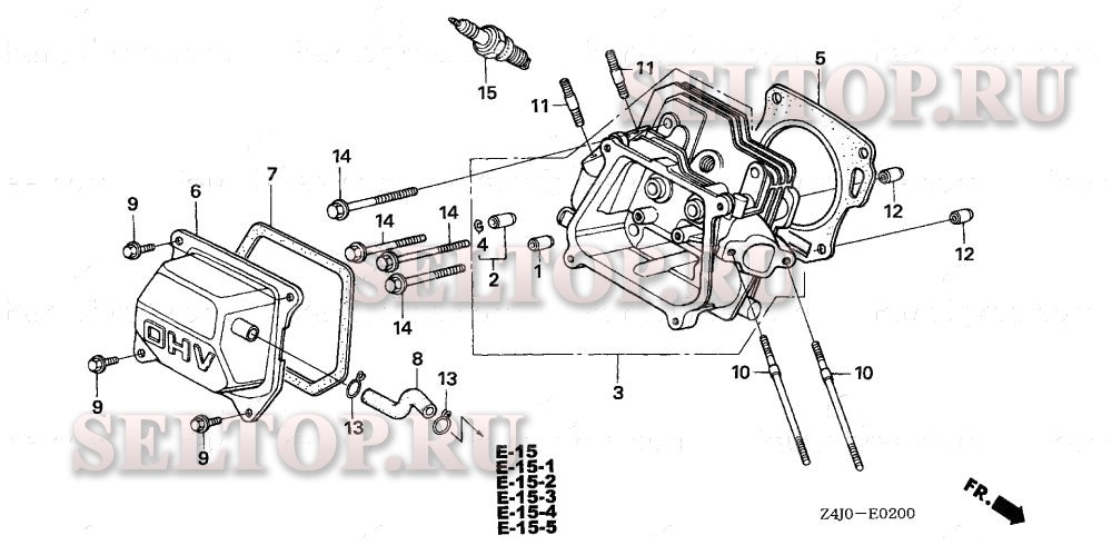 Головка цилиндра для Honda GX160U1 TX4