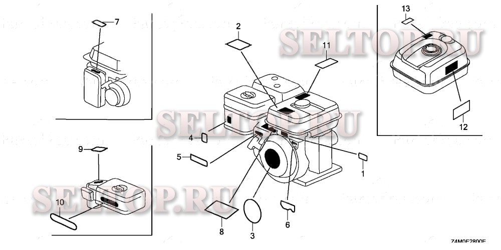 Этикетка для Honda GX160UT1 QAX4