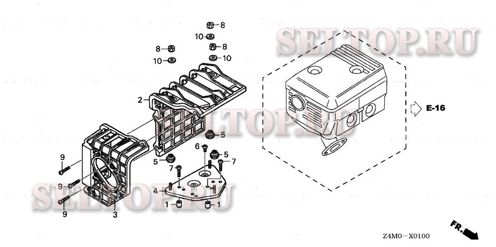 Крышка глушителя для Honda GX160UT1 QHQ4
