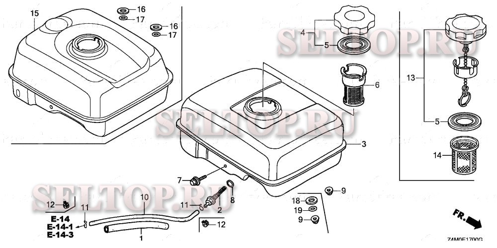 Топливный бак для Honda GX160UT1 QXP2