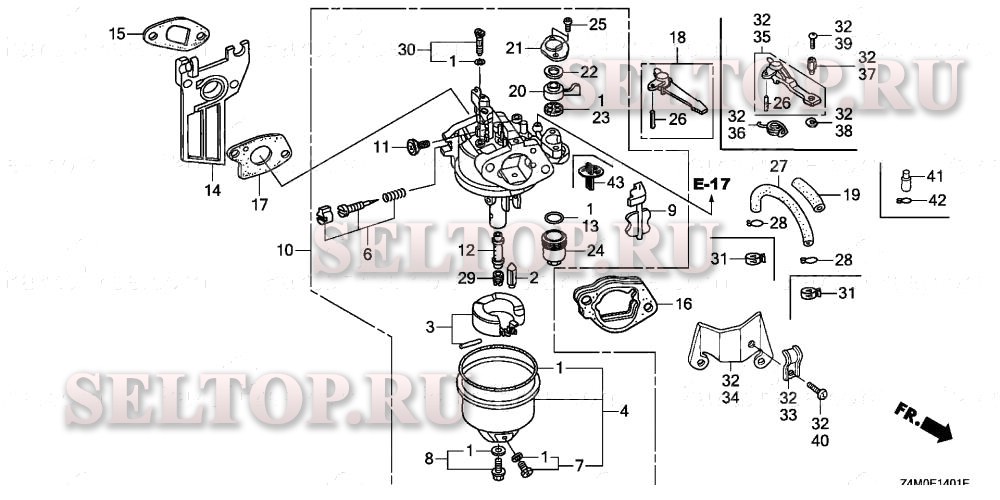 Карбюратор (2) для Honda GX160UT1 SHQU
