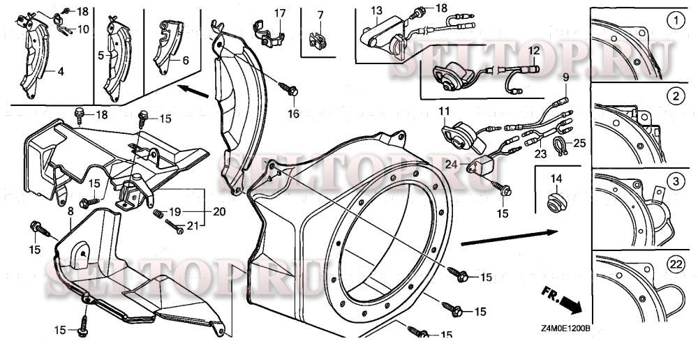 Кожух вентилятора для Honda GX160UT1 VMS4