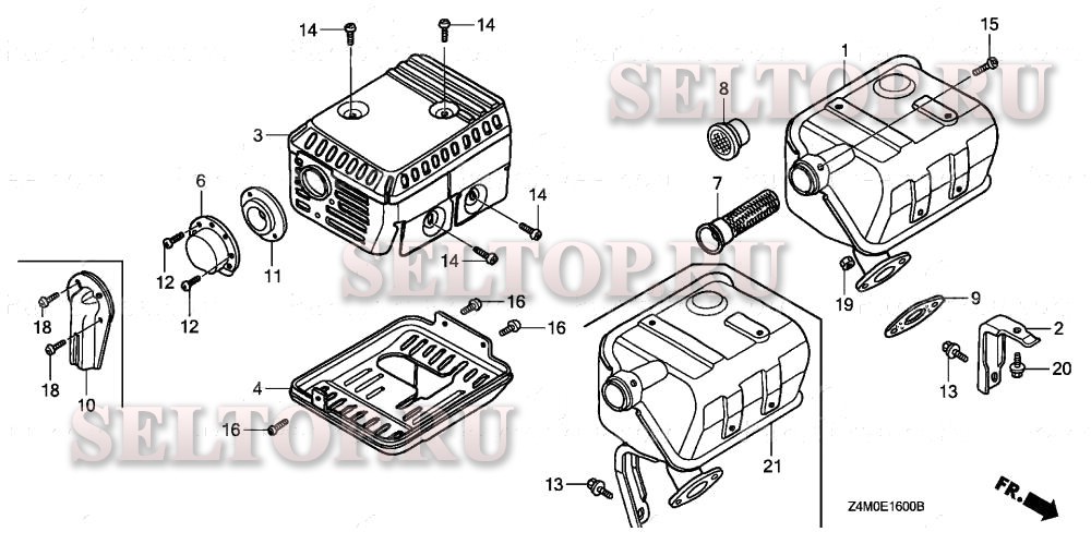 Глушитель (1) для Honda GX160UT1 VPR9