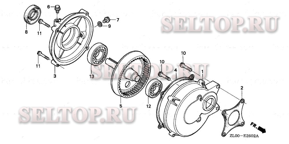 Редуктор (3) для Honda GX200 HX2