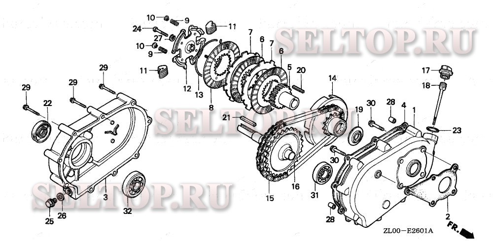 Редуктор (2) для Honda GX200 RHA2