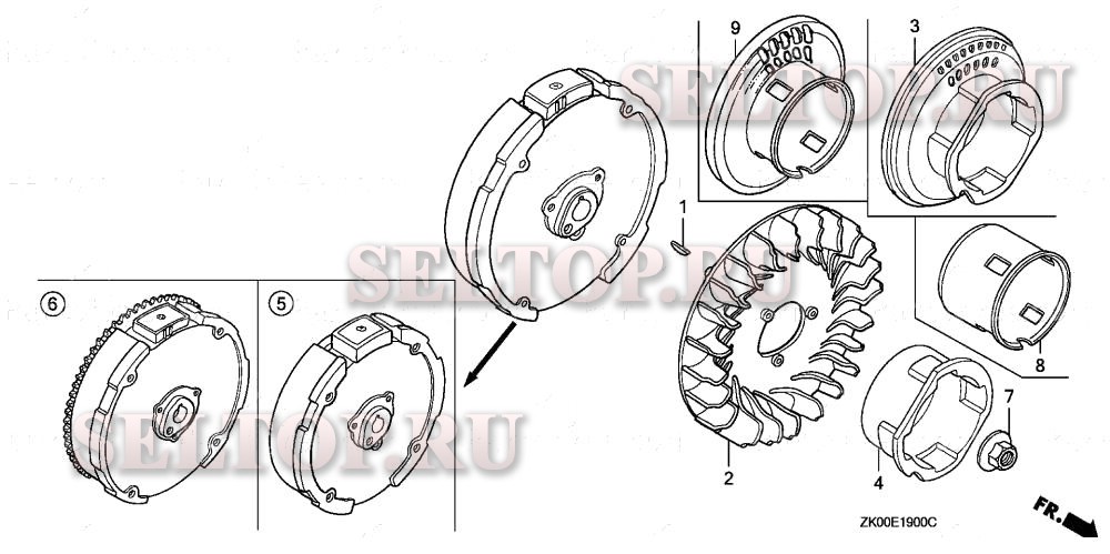 Маховик для Honda GX200 TX2/A