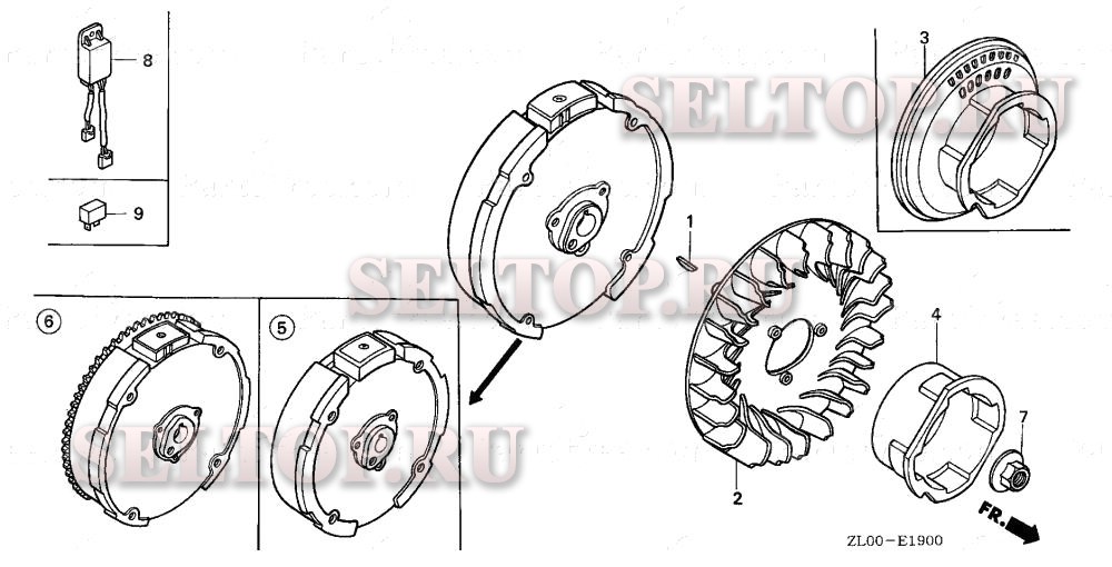 Маховик для Honda GX200 UX