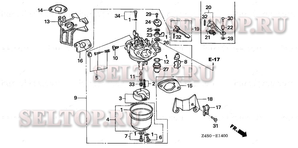 Карбюратор (1) для Honda GX200U LX4
