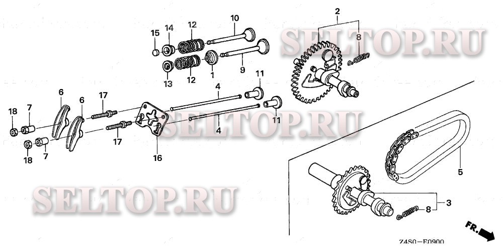 Распредвал для Honda GX200U RH2