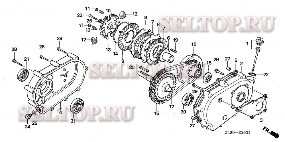 Редуктор (2) для Honda GX200U RX2