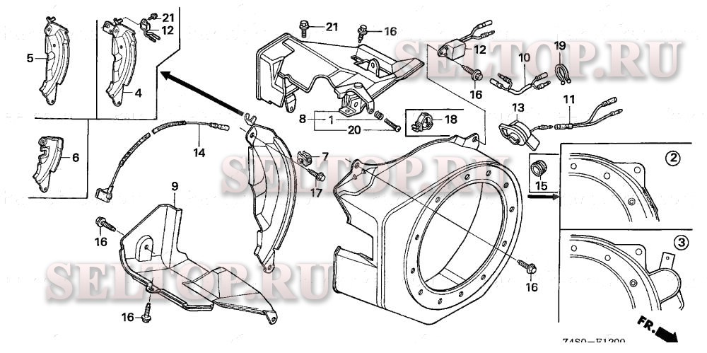 Кожух вентилятора для Honda GX200U SM22