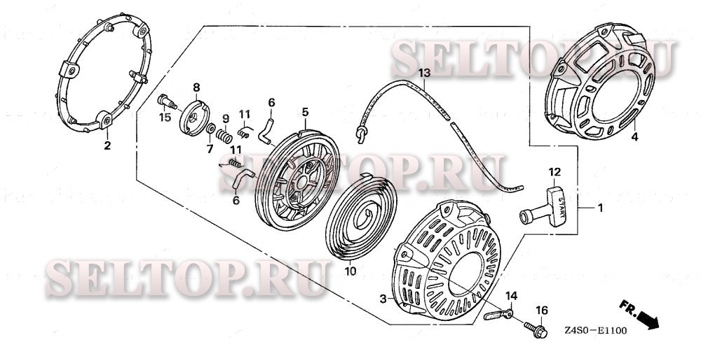 Ручной стартер для Honda GX200U VXU1