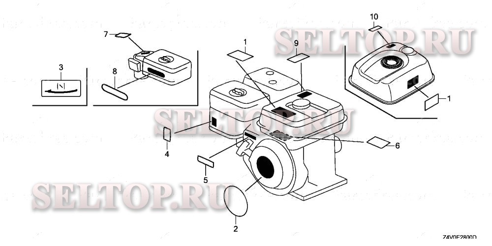 Этикетка для Honda GX200UT2 QH26