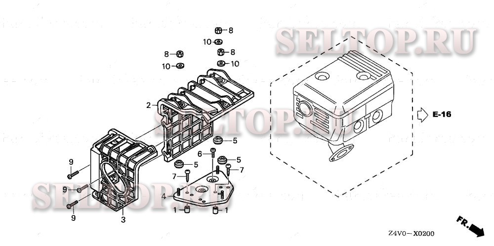 Крышка глушителя для Honda GX200UT2 SM24