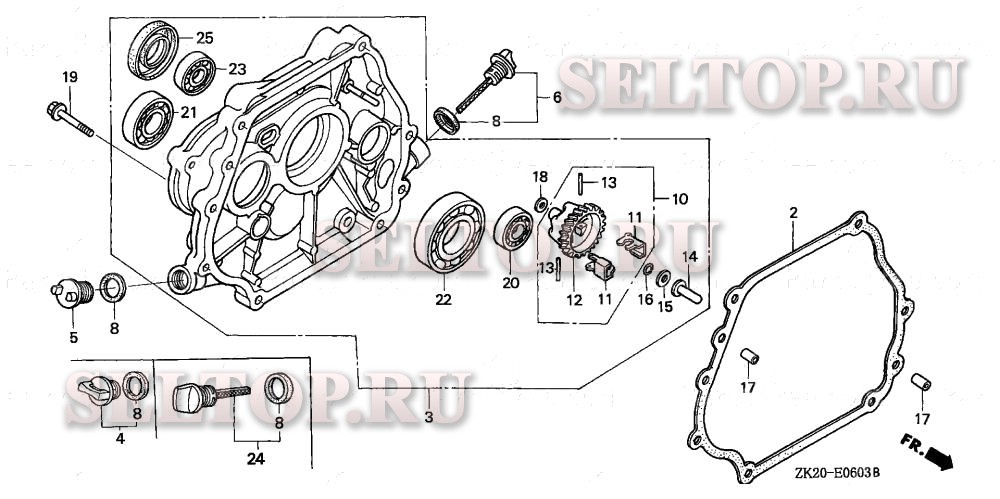 Крышка картера (4) для Honda GX240K1 HA