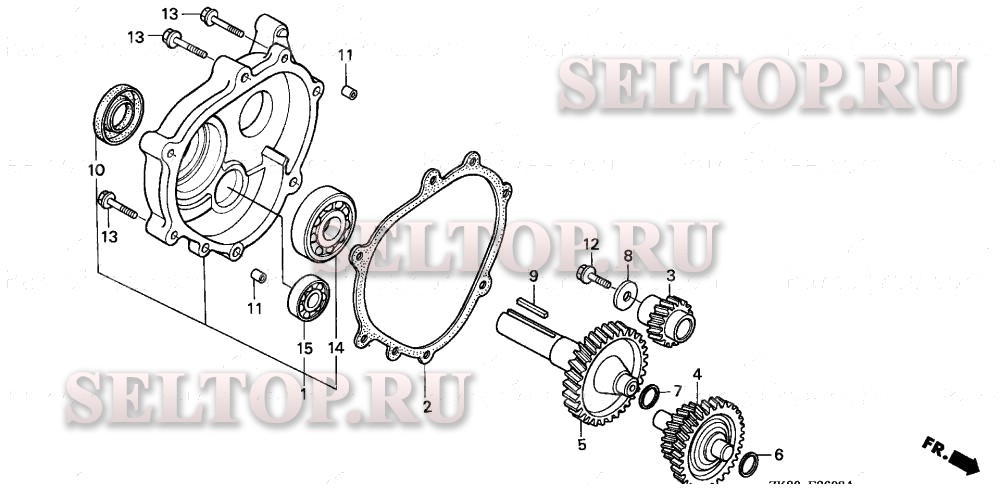 Редуктор (1/6) (3) для Honda GX240K1 HA