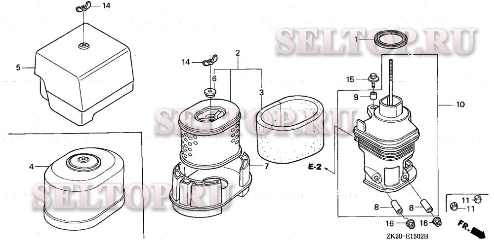 Воздушный фильтр (3) для Honda GX240K1 QAB2