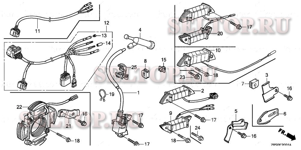 Катушка зажигания (2) для Honda GX240RT2 VMT2