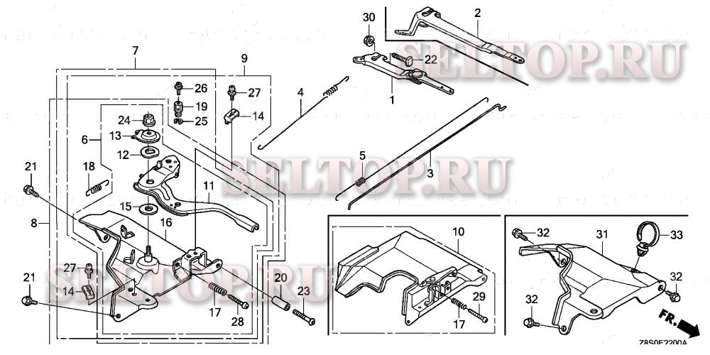 Управление для Honda GX240RT2 VWS