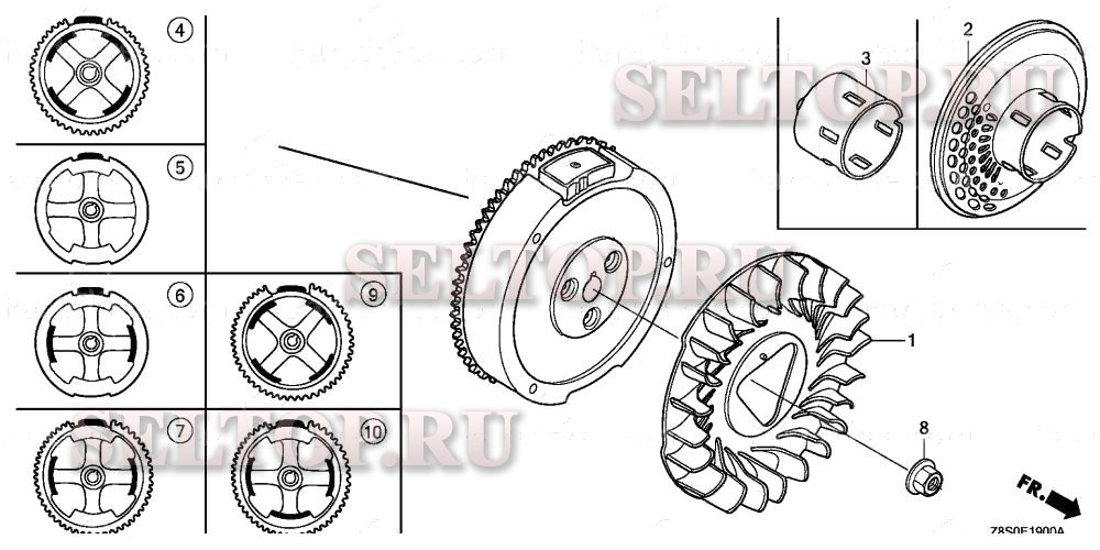 Маховик для Honda GX240RT2 VWS