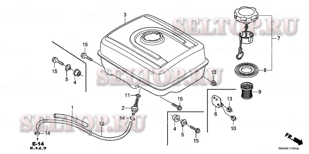 Топливный бак для Honda GX240RT2 VWS
