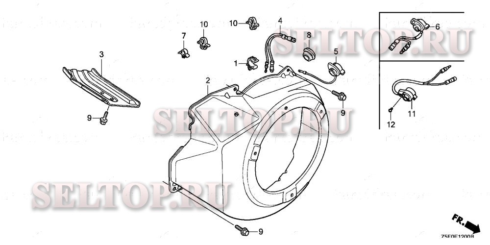 Кожух вентилятора для Honda GX240U2 SMX4
