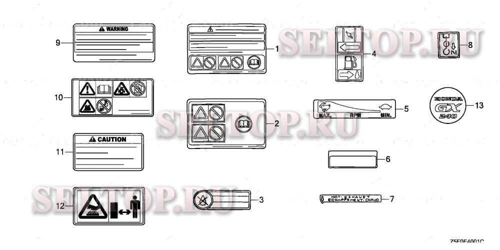 Прочие запчасти (2) для Honda GX240U2 SMX4