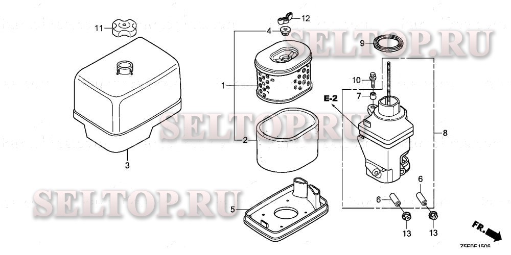 Воздушный фильтр (7) для Honda GX240U2 WKK2