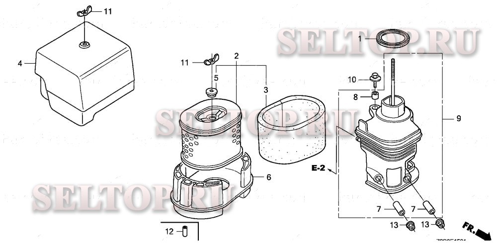Воздушный фильтр (2) для Honda GX240UT1 QHB2