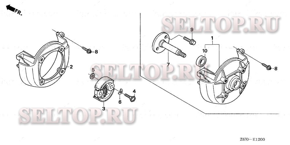 Кожух вентилятора, сцепление (1) для Honda GX25NT SATM