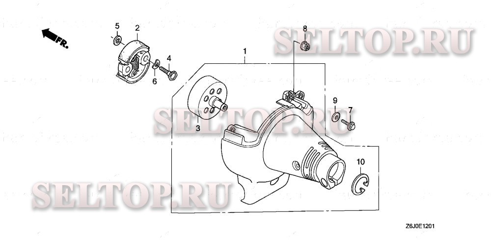 Кожух вентилятора, сцепление (2) для Honda GX25NT SMTD